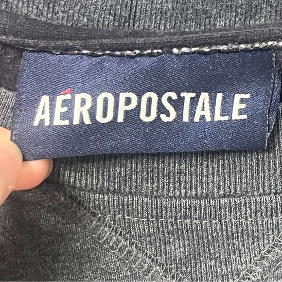 vintage aeropostale crewneck sweater gray yellow cotton poly blend fall y2k - Picture 5 of 13